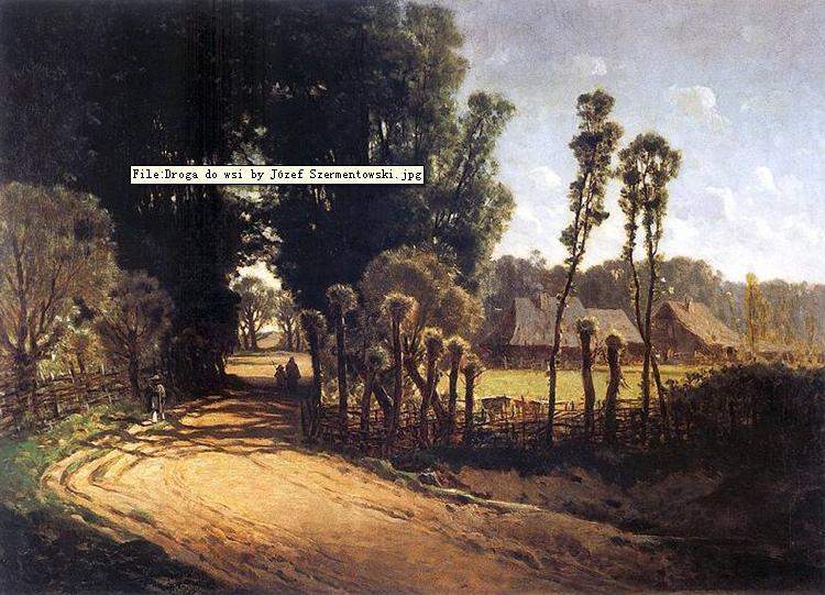 Jozef Szermentowski Cottage road Sweden oil painting art